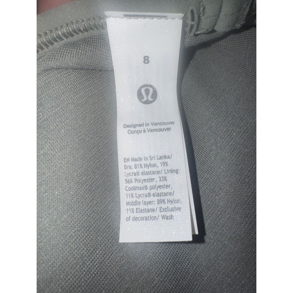 Lululemon Flow Y Nulu Bra Sage Green Light Support Yoga Sports Bra Size 8 NWT - Picture 4 of 4